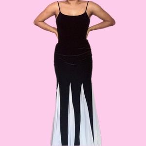 Black and white gown